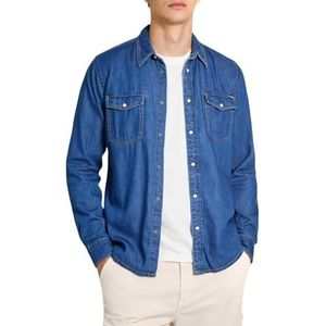 Pepe Jeans - PM308586HT8 - Overhemd - Blauw - Denim - Lange Mouwen - Casual