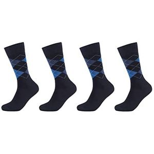 Camano Heren Online Men ca-Soft Classic Argyle 4-pack sokken, Navy, 43/46, navy, 43 EU