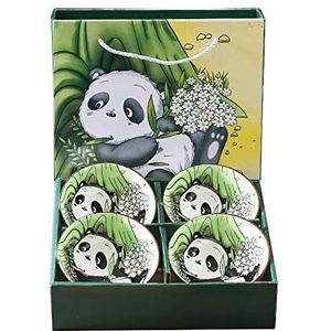 Set van 4 porseleinen mueslikommen in panda-stijl, slakom, fruitschaal, mueslikom, dessertkom, snackschaal, kom voor kinderen en volwassenen, Chinese kom, Japanse kom