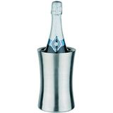 APS flessenkoeler van roestvrij staal - gesatineerd, dubbelwandige drankflessenkoeler voor 0,7-1,5 liter flessen - afmetingen: 12,5 x 12,5 cm, hoogte: 19 cm