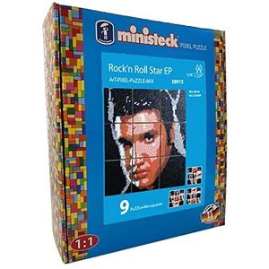 Ministeck 38913 - Mozaïekplaatje Rockstar EP, ca. 40 x 40 cm groot wasbord met ca. 3.700 kleurrijke steentjes, knijpplezier voor kinderen vanaf 12 jaar.