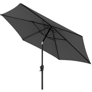 Doppler Parasol Jack 250cm in donkergrijs - Ronde parasol voor balkon & terras - Opvouwbare parasol - Balkonparasol - Zwengelparasol - Tuinparasol met zwengelfunctie, Large