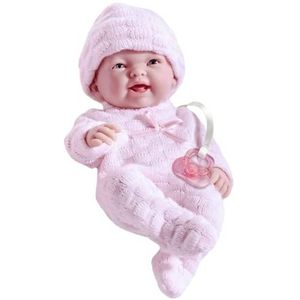 JC Toys Mini La Newborn Boutique - Realistische 9,5 inch anatomisch correcte babypop van echt meisje, gekleed in roze - volledig vinyl open mond, ontworpen door Berenguer