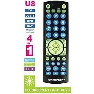 EMMERSON U8 universele afstandsbediening 4-in-1 met fluorescerende achtergrondverlichting