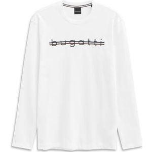 bugatti Herensweatshirt met ronde hals, moderne pasvorm, 10-wit, L