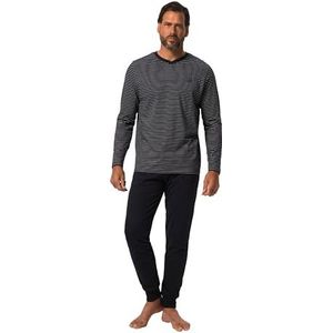 JP 1880, Herenpyjama, grote maten, V-hals, OT 1/1, UT 1/1, met strepen, Donkerblauw, XXL