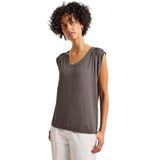 Street One - Dames Shirt - Bruin - Jersey - V-hals