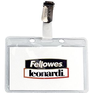 Fellowes L453M ID-kaarthouder kristal clip van metaal, transparant, 100 stuks