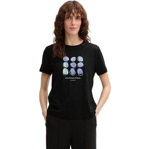 TOM TAILOR T-shirt voor dames, 14482 - Deep Black, XS