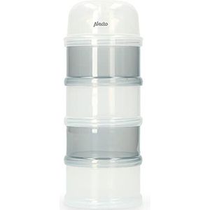 Alecto BF-4 Melkpoeder-portioneerder, BPA-vrij, 4 bewaarcontainers, ideaal voor opslag of meenemen, 4 x 100 ml, grijs