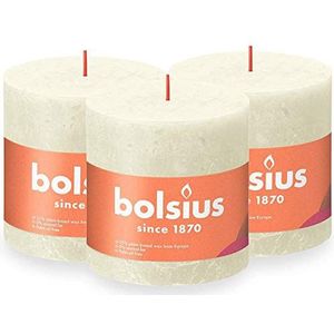 BOLSIUS - Rustieke XXL Kaars - Ivoor - 10 x 10 cm - Pack 3 - Non Druppel - Niet Geurkaarsen