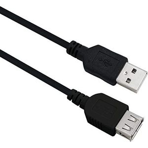 Helos Verlengkabel, USB 2.0 A stekker/A-aansluiting, 0,5 m, zwart