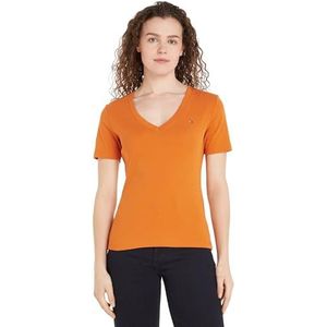 Tommy Hilfiger S/S gebreide tops voor dames, Oranje (Herfst Oranje), XXS