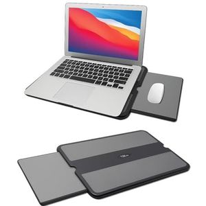 MAX SMART Draagbare laptop lappad, laptopbureau met intrekbare muislade, antislip hitteschild notebook computer standaard tafel, werkstation voor thuis, kantoor, fauteuil, zaken en reizen