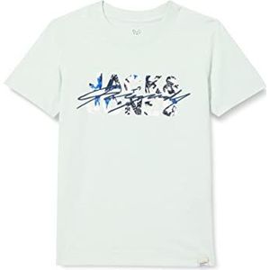 Jack & Jones Junior Jongens Jortulum Branding Tee Ss Crew Neck Jnr T-shirt, Pale Blue, 128, lichtblauw, 128 cm