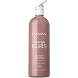 L’ANZA Healing Curls Butter Shampoo - Krullen Shampoo voor een Romige en Kleurveilige Reiniging en Frisse Krullen - Parabeen- en Sulfaatvrije Shampoo (1L)