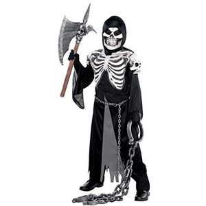 Amscan - Kinderkostuum Sensenmann, cape, gezichtsmasker, skelet, themafeest, carnaval, Halloween