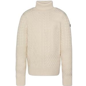 Schott PLKETH2 Off White Patchwork COL Roule trui, Wit, XXL