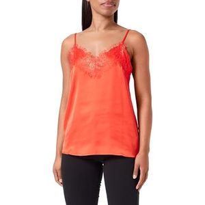 ICHI Dames Ihtaia to shirt met schouderbandjes, cami shirt, 171664/Poppy Red, S