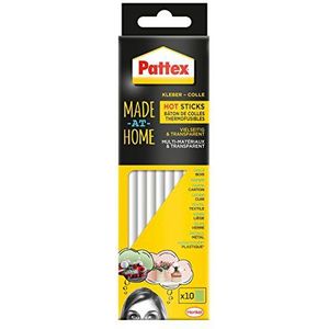 Pattex Made at Home Hete lijmsticks voor hete lijmpistool, lijmsticks met extreem hoge transparantie, 10 hete lijmsticks voor knutselen, versieren en repareren