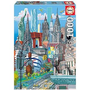 Educa - Puzzel 1000 stukjes voor volwassenen | New York, Carlo Stanga incl. Fix puzzel lijm vanaf 14 jaar (19265)