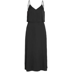 Violina Strap Flounce Maxi Dress/Dc, zwart, 40