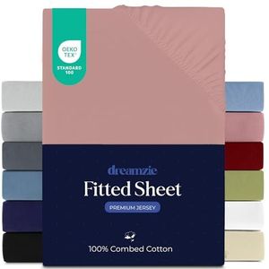 Dreamzie - Hoeslaken - Roze - 80x160 cm - 100% Premium Katoenjersey - Hypoallergeen