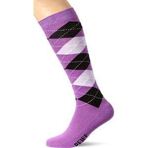 Pfiff sokken - Ruitersokken Paars - Wit - Sportsokken - Paardrijden - Unisex sokken - Kniesokken - Maat 37-39