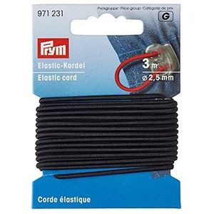 Prym 971231 - Elastisch koord - diametro 2.5 mm - 3 meter lang - Kleur zwart, diametro 2.5 mm x 3m