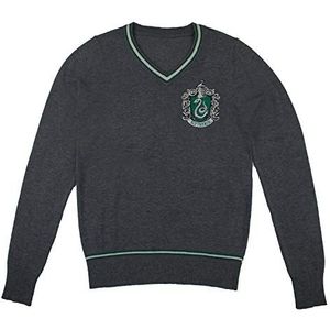 CINEREPLICAS - Harry Potter Zweinstein Trui - V-hals - Unisex - Slytherin - Licensed Products Warner Bros - Maat XS (Kid 8 tot 12 jaar) - Ontworpen in Frankrijk