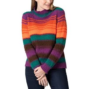 Timezone Dames Mockneck Stripe Pullover, warm multicolor streep, S