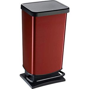 Rotho Vierkante pedaalemmer, 40 liter, rood