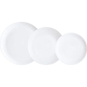 Luminarc Pampille White Opal Serviesset, 18-delig, voor 6 personen, wit