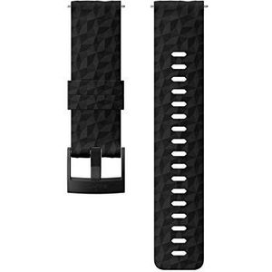 Suunto Reservehorlogebandje, voor alle Suunto Spartan Sport WRH en Suunto 9 horloges, siliconen, lengte: 22,3 cm, brugbreedte: 24 mm, zwart/zwart, incl. pennen voor montage, SS050221000