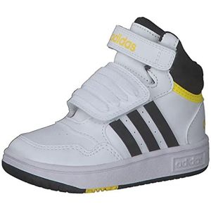 adidas Hoops Mid 3.0 Ac I Sneakers voor jongens, Ftwr White Core Black Beam Yellow, 23 EU