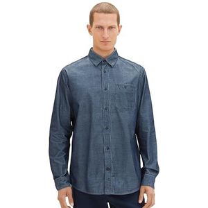 TOM TAILOR Herenhemd, 33895 - Navy Middle Blue Structure, XXL