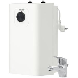 Nieuwste generatie: STIEBEL ELTRON Kleine boiler SNU 5 Plus met kraan voor wastafel MAE-W, zeer compact, antidruppel-, thermostop-functie, onderbouwboiler 5 liter, lagedruk, met stekker, 2 kW, 204975