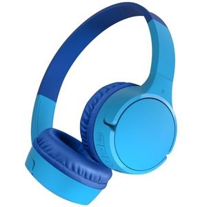 Belkin SoundForm Mini draadloze koptelefoon voor kinderen met ingebouwde microfoon, 30 uur luistertijd en leuke stickers - Headset voor online onderwijs, school, reizen, iPhone, iPad, Galaxy - Blauw