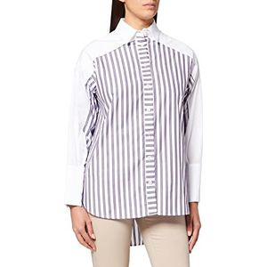 IPEKYOL Dames Below Hips Line Pattern Shirt, off-white, 42