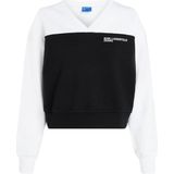 Sweater - Color-Blocking - Sweatstof - V-hals - Lange Mouw