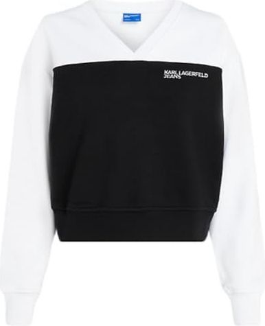 Sweater - Color-Blocking - Sweatstof - V-hals - Lange Mouw