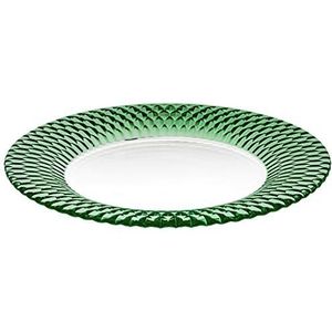 Villeroy en Boch - Boston col. Tafelbord groen, filigraan vormgegeven, mooi gevormde platte borden met groen accent, kristalglas