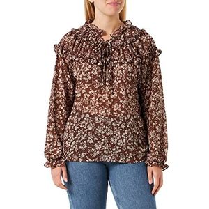 DreiMaster Vintage Teylon blouse met lange mouwen voor dames, zwart, M