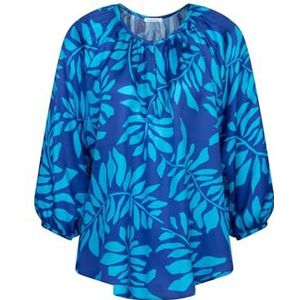 Seidensticker Dames Shirtblouse - Fashion Blouse - Regular Fit - Ronde hals - 3/4-mouw - 100% viscose, inktblauw, 38