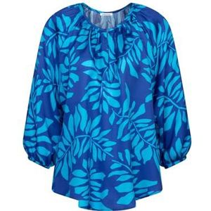 Seidensticker Dames Shirtblouse - Fashion Blouse - Regular Fit - Ronde hals - 3/4-mouw - 100% viscose, inktblauw, 42