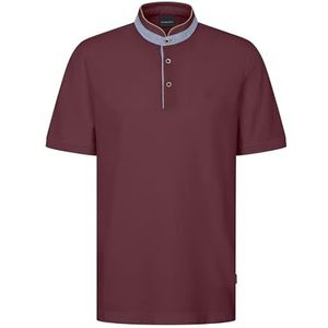 bugatti Poloshirt voor heren, opstaande kraag, basic korte mouwen, moderne pasvorm, 980-bordeaux, S