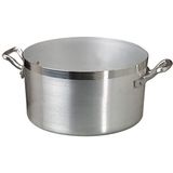 Agnelli Kookpan van Aluminium - Hoog, 10 liter - Met Roestvrij Stalen Handgrepen - Zilverkleurig