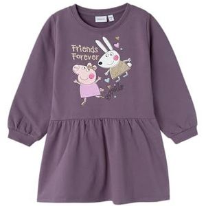 NAME IT Nmfamira Peppapig Ls SWE Dress Bru Cplg sweatjurk voor meisjes, Arctic Dusk, 98