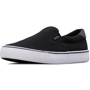 Lugz Men's Clipper Classic Slip-on Fashion Sneaker, Black/White/Black