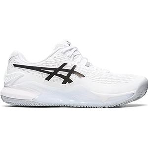 ASICS Resolutie 9 Scarpa da Tennis per Campi Veloci per Uomo, wit zwart, 41.5 EU